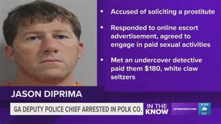 Deputy Police Chief Jason DiPrima Was Arrested In Florida For Attempting To Pay For Sex